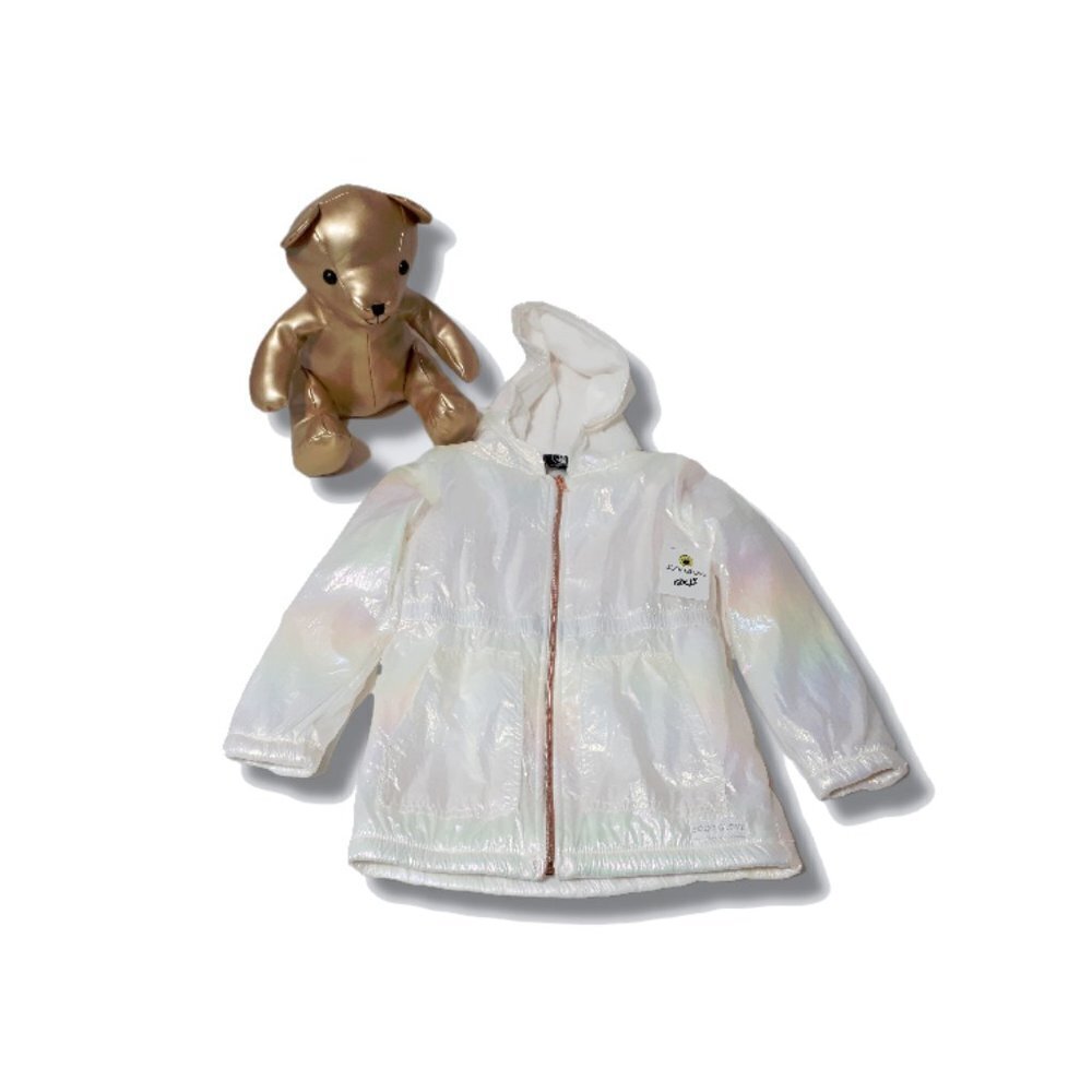 NWT Body Glove Girls white iridescent hooded jacket, 7
